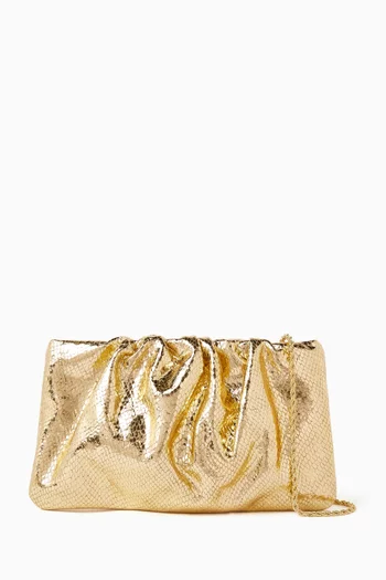Small Serena Clutch in Snake-embossed  Leather