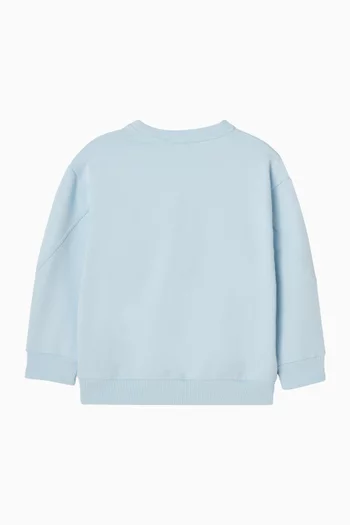 سويت شيرت بطبعة شعار الماركة قطن