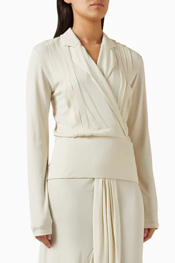 Pleated Shirt in Jersey