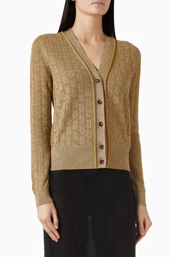 Flower Stitch Cardigan in Lurex