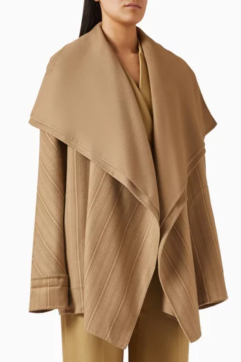 Striped Reversible Iconic Short Jacket in Double Wool