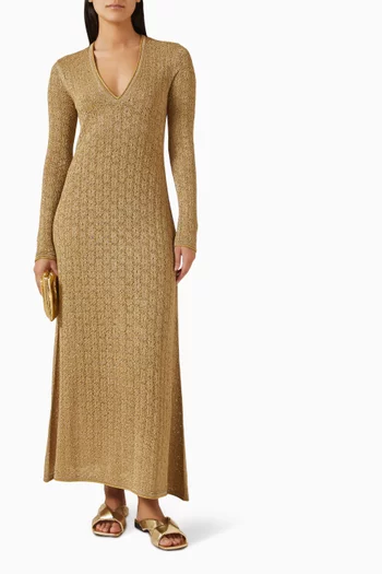 Flower-stitch Dress in Lurex