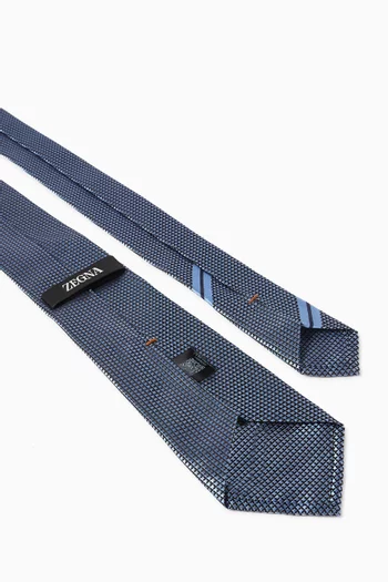 Geometric Tie in Silk Jacquard