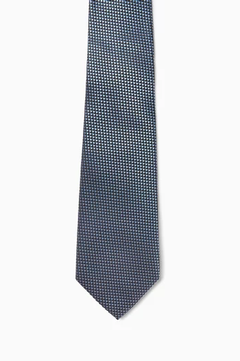 Geometric Tie in Silk Jacquard