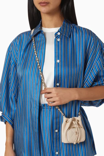 حقيبة باكيت كلاتش بسلسلة جلد