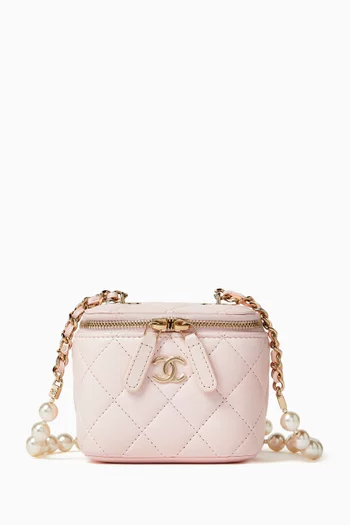 Pearl-chain Vanity Bag in Leather