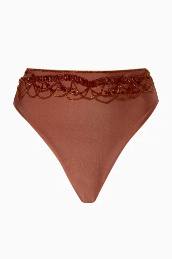 x Camila Coelho Golden Dune Bikini Briefs