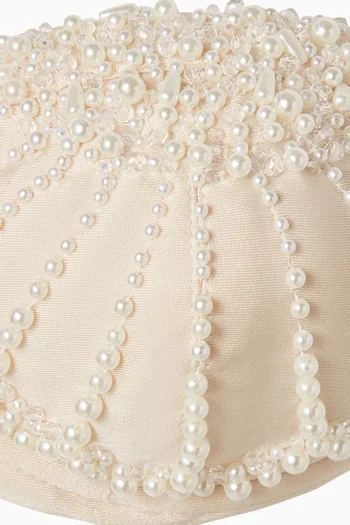 x Camila Coelho Golden Dune Embellished Bikini Top