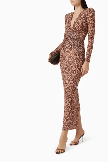 فستان بانثيرا طويل تول