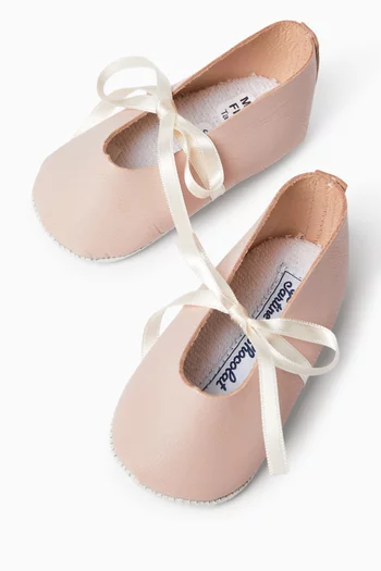 Bow Ballerina Flats in Leather