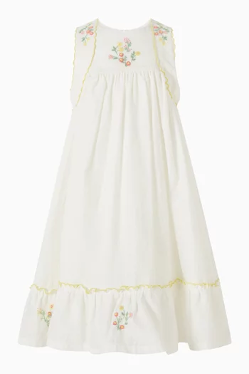 Hand-Embroidered Plumetis Dress