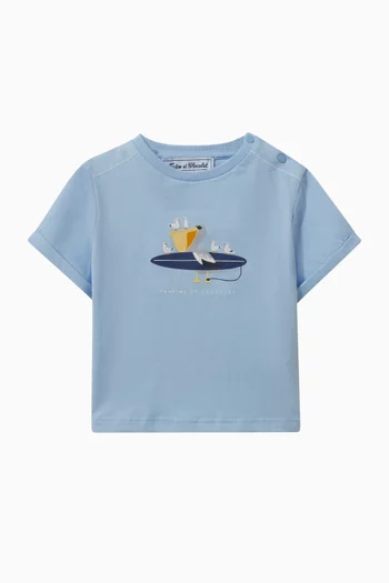Seaside-print T-shirt in Cotton