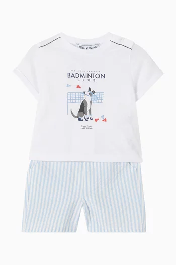 تي شيرت بطبعة بحرية قطن