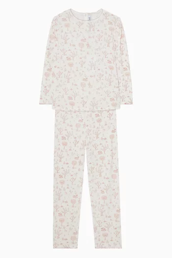 Flower Print Pyjamas in Cotton