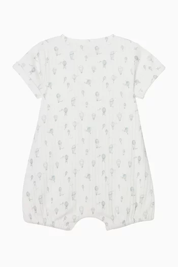 Hot Air Balloon-print Romper in Cotton