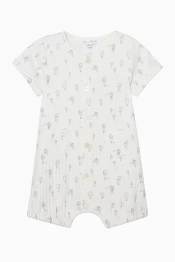 Hot Air Balloon-print Romper in Cotton