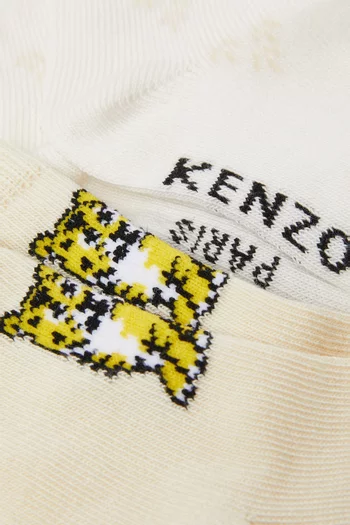 طقم جوارب بشعار الماركة مزيج قطن، زوجان