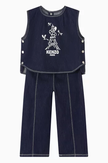 Top & Jeans Set in Cotton Denim