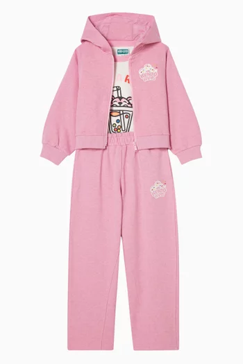 بنطال رياضي مطرز بشعار الماركة فرنش تيري