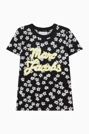 Floral Logo Print T‑Shirt