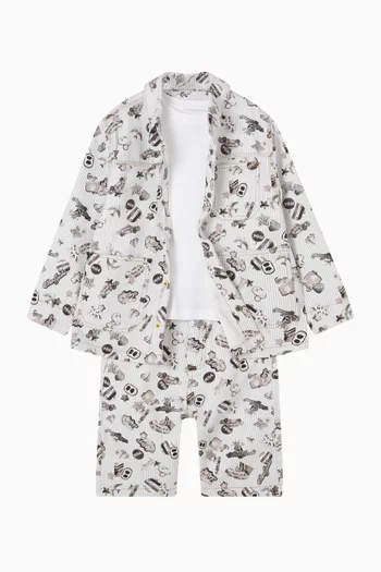 Allover Print Button-Down Jacket