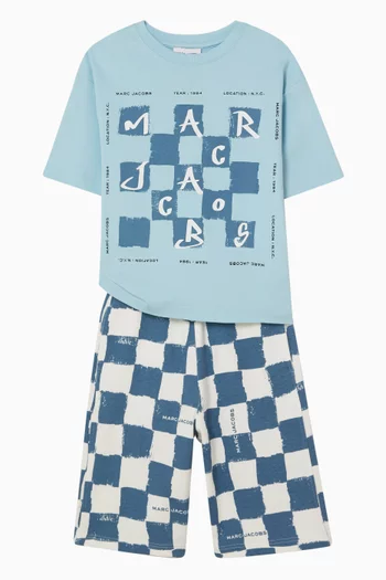 Check Sweatshorts in Cotton