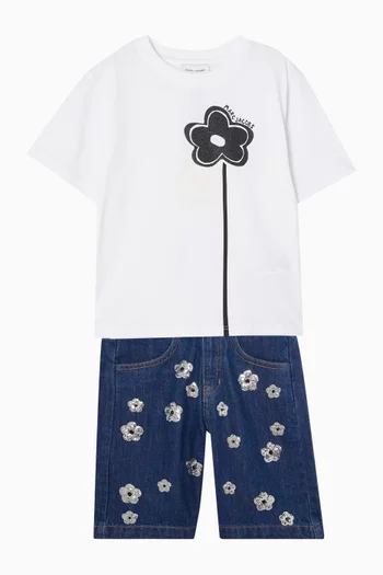 Daisy Print T-shirt in Cotton