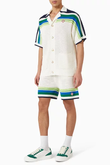 Striped Shirt in Crochet-knit