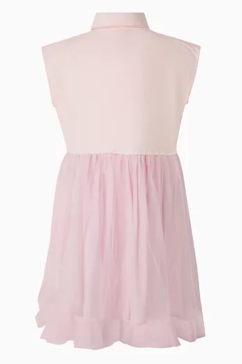 Sleeveless Collared Dress in Tulle