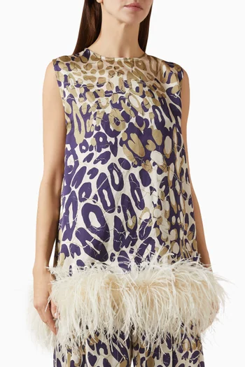 Printed Feather Top