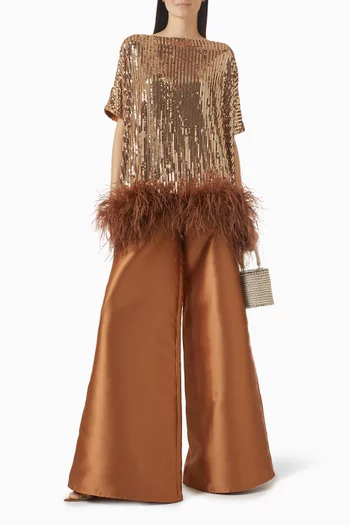 Wide-leg Pants in Mikado