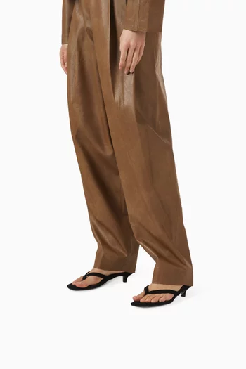 حذاء مفتوح آني بسيور رفيعة وكعب 35 مم شمواه