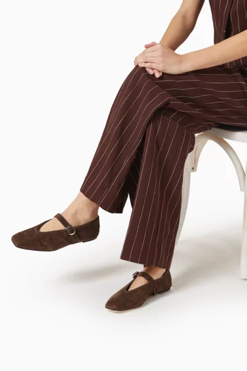 حذاء باليرينا بوبي بكعب مسطح شمواه