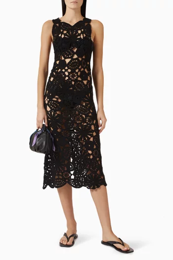Aria Midi Dress in Crochet