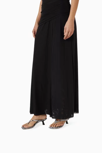 حذاء مفتوح كريستا بسيور رفيعة ونقشة زيبرا بكعب 50 مم جلد