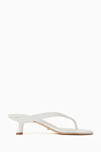 حذاء مفتوح كريستا بسيور رفيعة وكعب 50 مم جلد