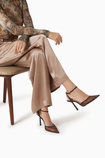 حذاء كلاسيك جورجي بكعب 100 مم قماش شبكي