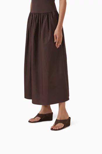 حذاء سويفت مفتوح من الخلف بنعل سميك وكعب 65 مم جلد