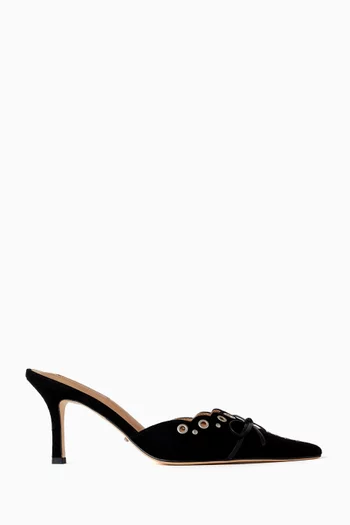 حذاء شاي مفتوح من الخلف بكعب 80 مم شمواه