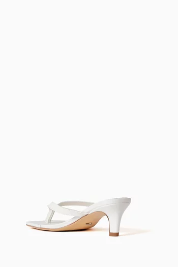 حذاء مفتوح توباز بسيور رفيعة وكعب 50 مم جلد