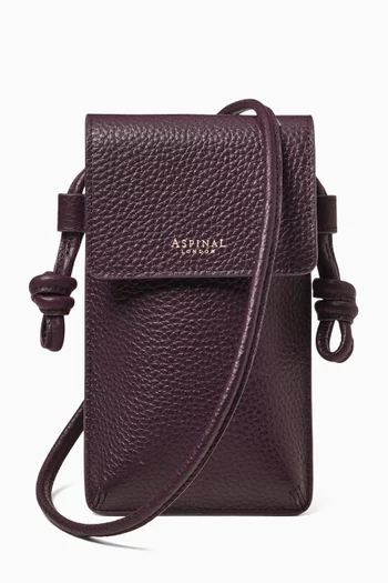 Ella Crossbody Phone Pouch in Pebbled Leather