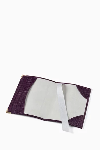 Passport Cover in Croc-embossed Leather