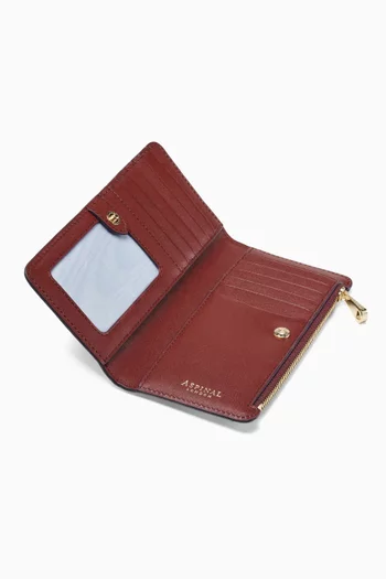 Large Mayfair Wallet in Patent Croc-embossed Leather