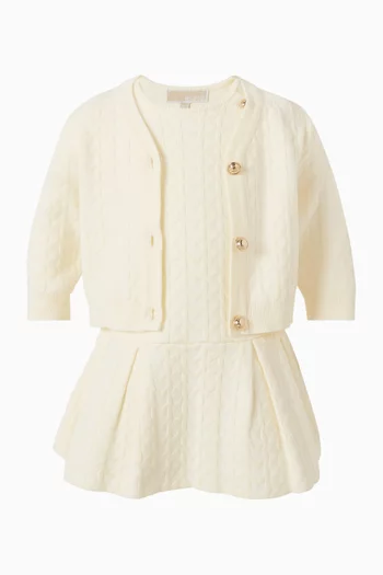 كارديغان بأزرار قماش منسوج