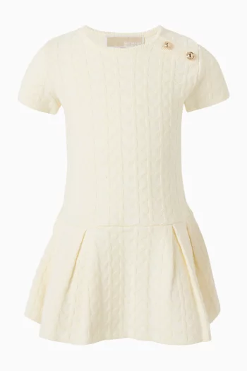 فستان منسوج بحافة واسعة