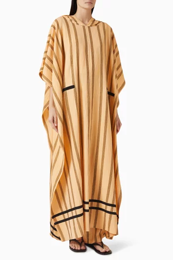 Soli Striped Maxi Poncho in Cotton