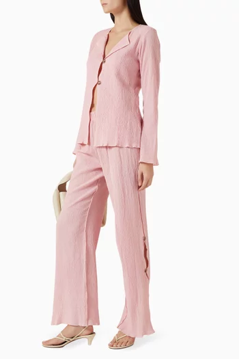 بلوزة ملايكا بتصميم مجعد قطن