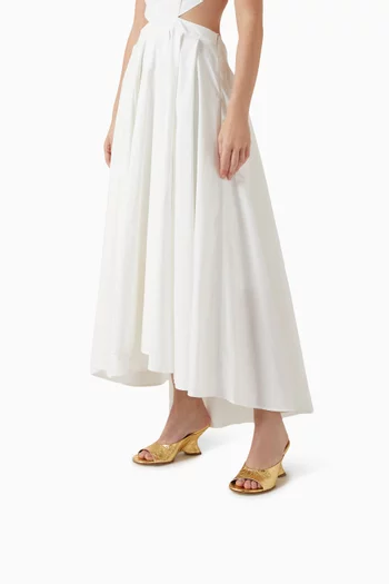 Open-toe Mules in Metallic Leather