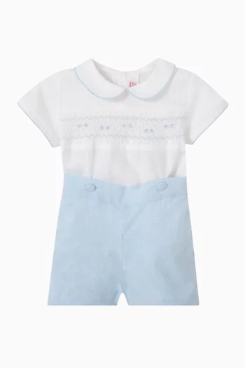 Carlina Collared Romper in Cotton