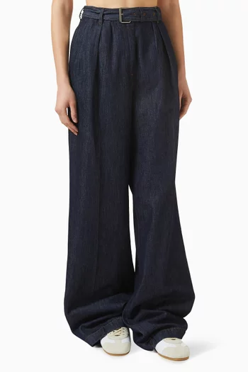 بنطال بحزام دينم